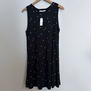 Ann Taylor Loft Polka Dot Swing Dress Large
